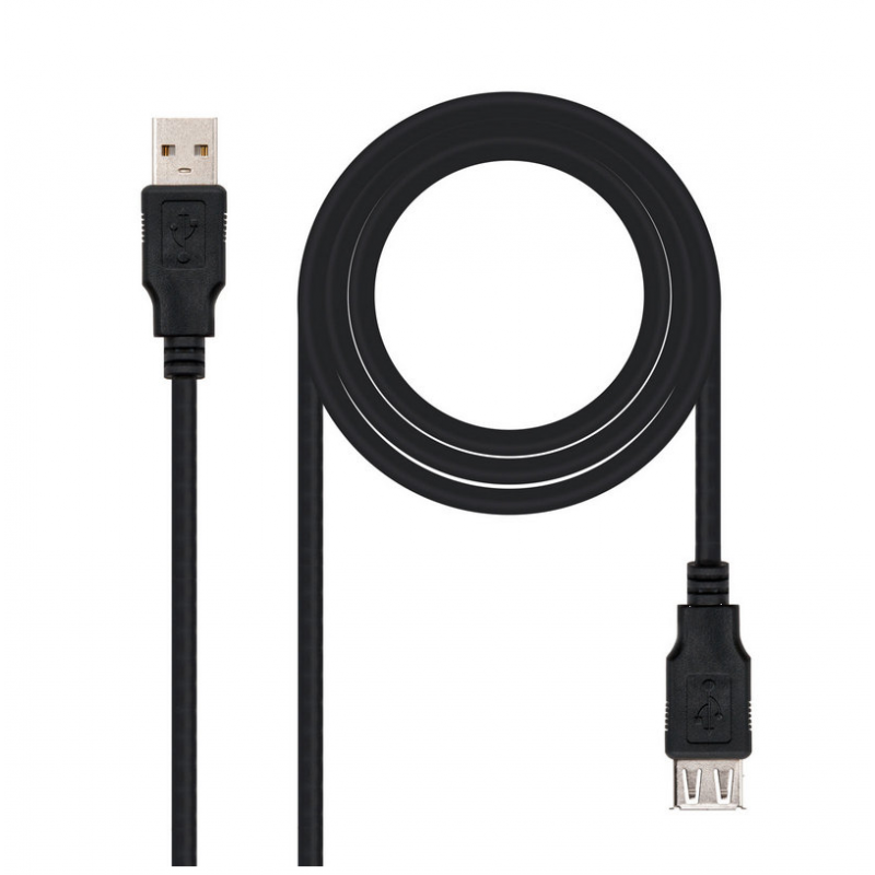 Nanocable Cable USB 3.1 Tipo C a USB Tipo A Macho/Hembra Negro 15cm