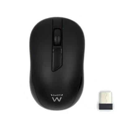 Ewent Ratón Inalámbrico 2.4GHz USB-A 1000DPI con Batería AA Negra
