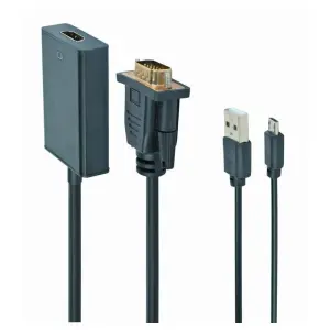 Gembird Adaptador de Cable A-VGA-HDMI-01 0,15 m HDMI Tipo A a VGA D-Sub Negro
