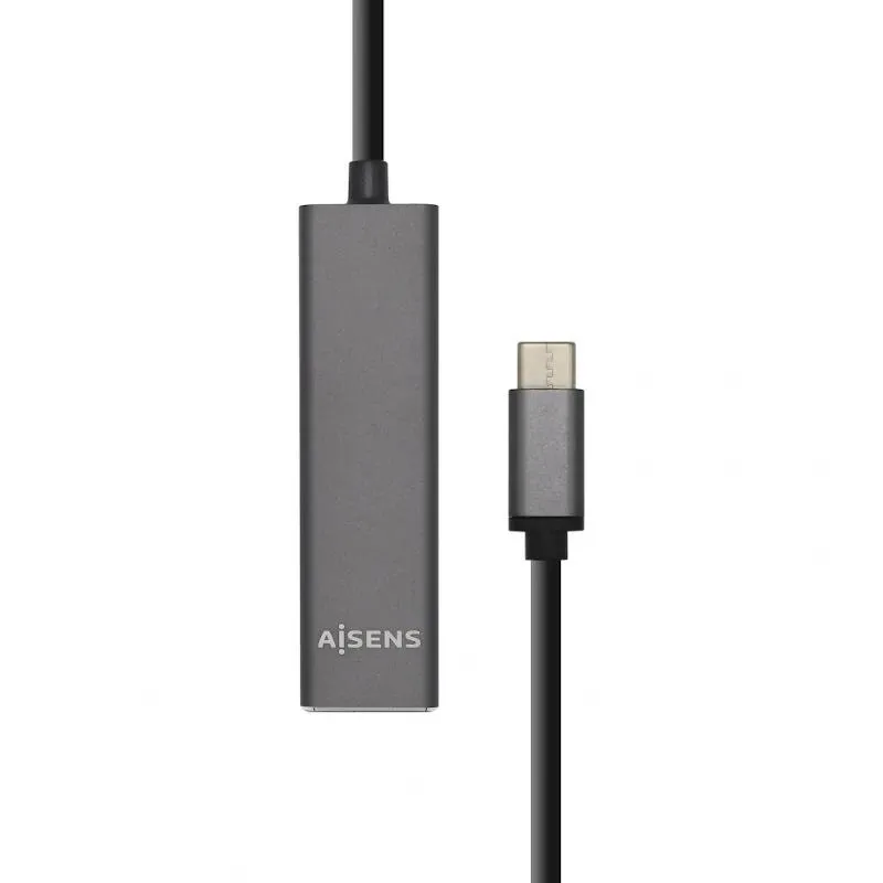 Aisens Hub USB 3.1 USB-C a 4x USB Tipo A Gris 15 cm