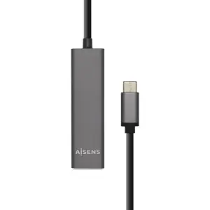 Aisens Hub USB 3.1 USB-C a 4x USB Tipo A Gris 15 cm