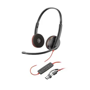 HP Poly Blackwire 3220 USB-C Auriculares con Micrófono y Controles en Cable - Negro