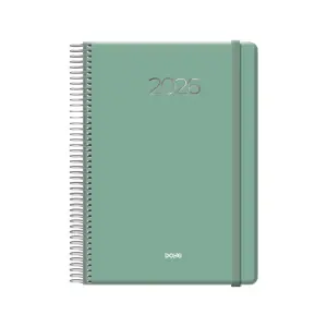 Dohe Agenda Anual 15x21cm Verde - Día Página - Sábado y Domingo con Cierre Elástico