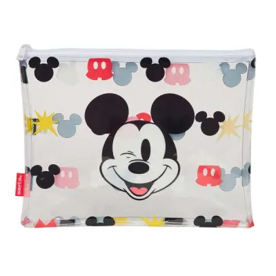Safta Bolsa de Verano Mickey Mouse - Cremallera - 2L - Ideal Playa y Piscina - 300x230mm - Color Blanco