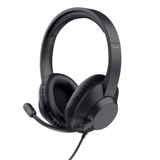 Trust Auriculares Ayda Max Adaptador Usb-C/Usb-A Con Micrófono Flexible Ajustable Anc Negro