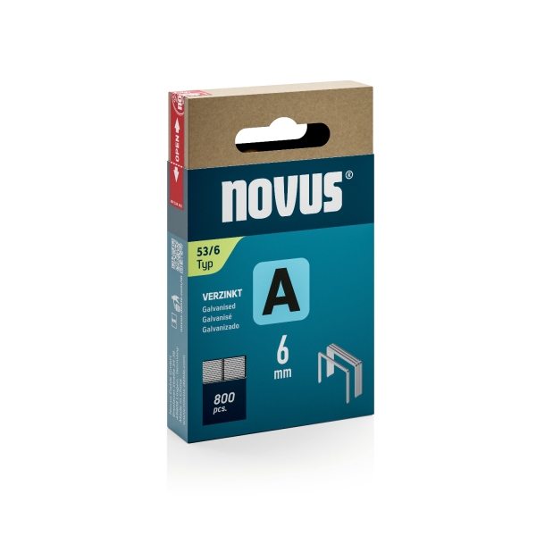 Novus A Tipo 53 Caja De 800 Grapas 53/6 Galvanizadas - Patilla De 6Mm