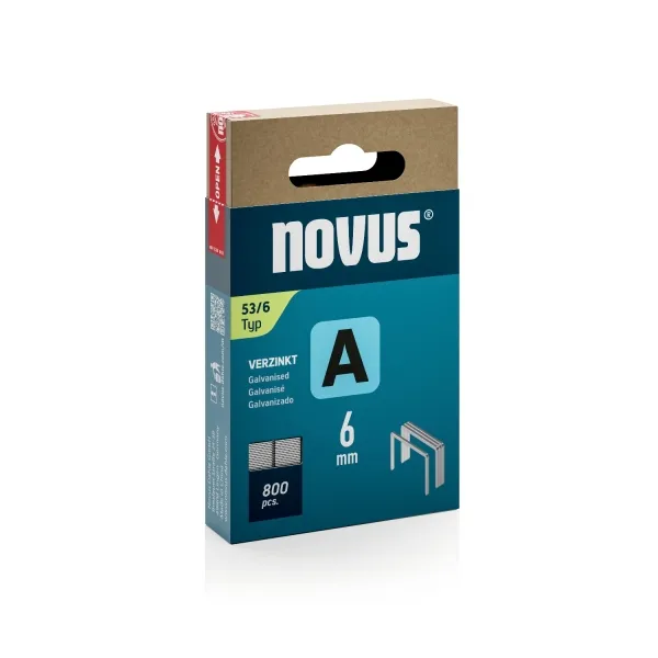 Novus A Tipo 53 Caja De 800 Grapas 53/6 Galvanizadas - Patilla De 6Mm