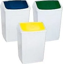 Denox Papelera Tapa Basculante 55L Azul