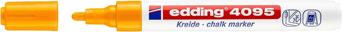 Edding 4095 Rotulador De Tiza Liquida - Punta Redonda - Trazo Entre 2 Y 3Mm - Olor Neutro  - Color Naranja Neon
