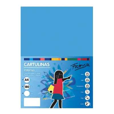 Fabrisa Pack de 50 Cartulinas A4 180 g/m² Color Azul Turquesa