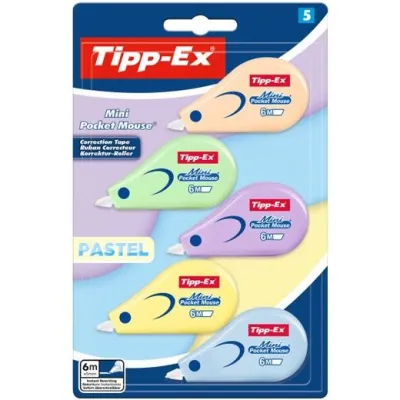 Tipp-Ex Mini Pocket Mouse Pastel Surtidos Blíster 5 Unidades