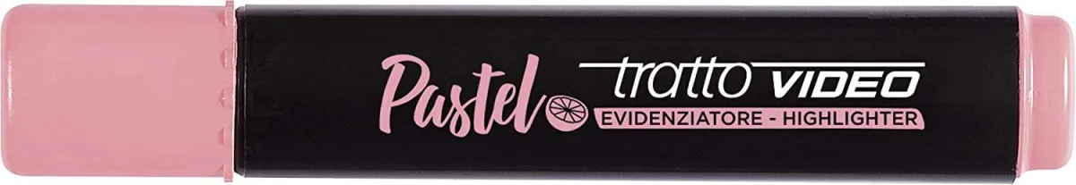 Tratto Video Pastel Marcador Fluorescente - Punta Biselada - Tinta Al Agua - Secado Rapido - Color Rosa Pomelo