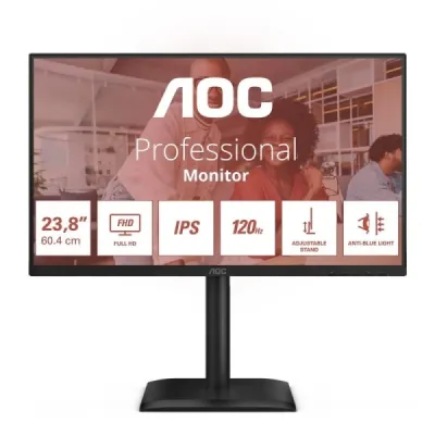 AOC Monitor 23.8" LED IPS Full HD 120Hz 4ms Ajustable Altura Giratorio VESA 100x100