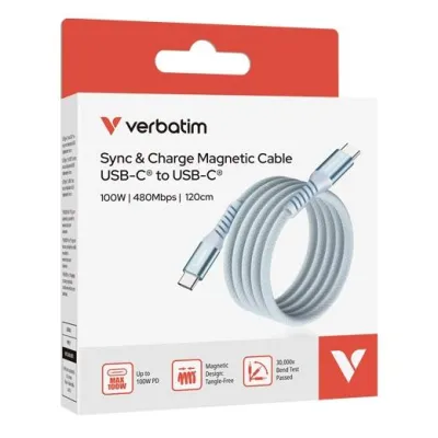 Verbatim Cable Magnético USB-C a USB-C 100W 1.20m Azul