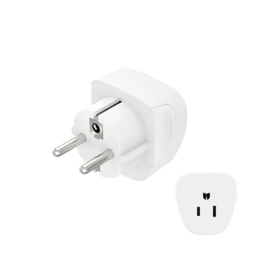 Hama Adaptador de Viaje Tipo E y Schuko Hembra A y B 230-250V 5.7x5.1x5cm Blanco