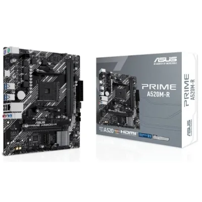 Asus Prime A520M-R Placa Base MicroATX AMD4, 2x DDR4, HDMI, M.2, PCIe, 4x SATA III, USB 2.0/3.2, RJ-45