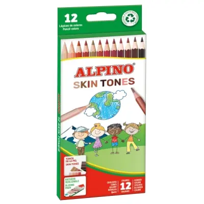 Alpino Pack de 12 Lápices de Colores Hexagonales - Mina de 3mm - Resistente a la Rotura