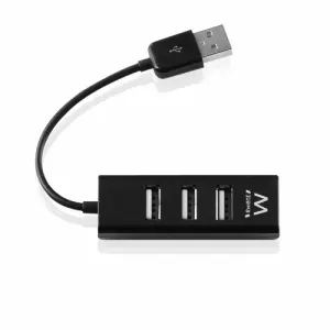 Ewent Hub USB 2.0 de Alta Velocidad con 4 Puertos USB-A - Color Negro