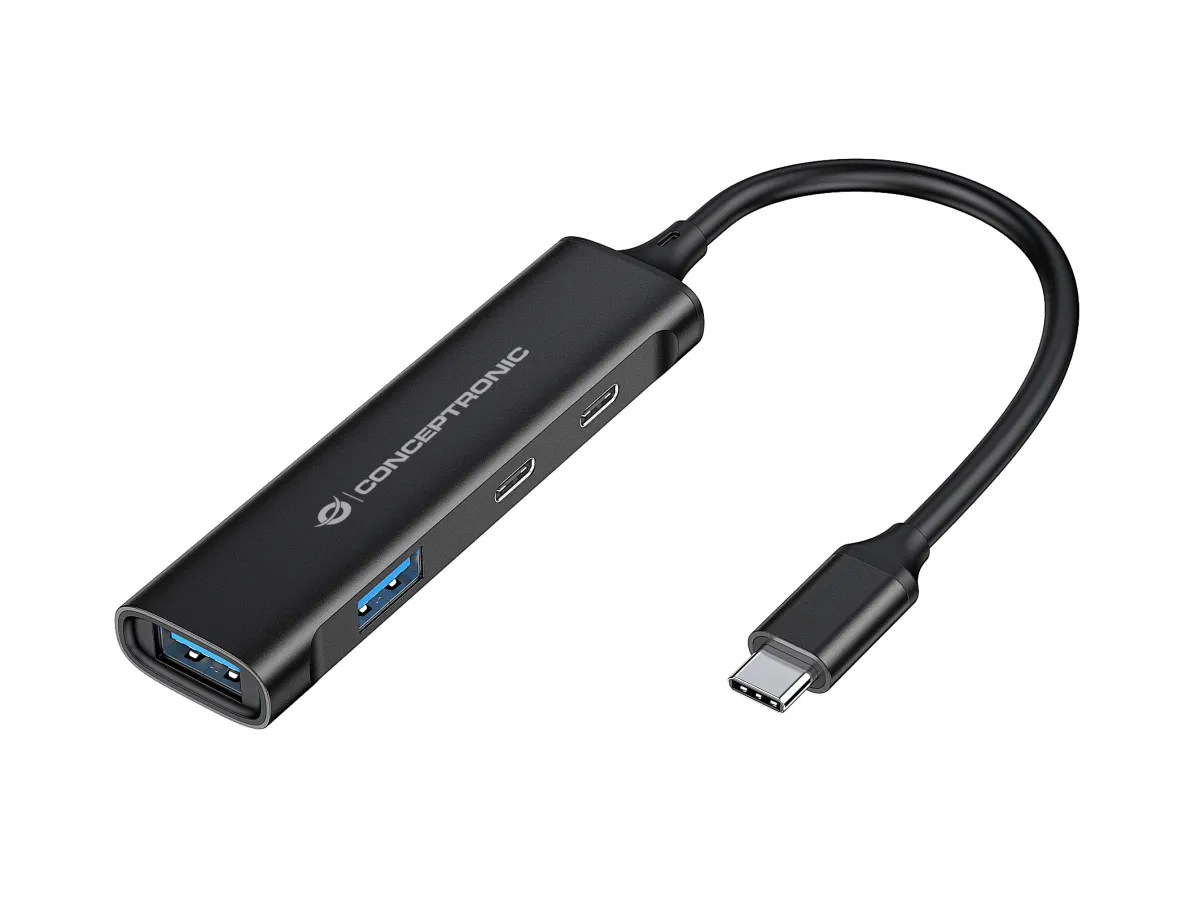 Hub Usb 3.0 Conceptronic Hubbies12B - 4 Puertos Usb 3.2 Y Usb-C