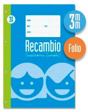 Lamela Recambio Folio 100H 70gr Cuadrovía 3mm Blanco