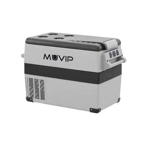 Muvip Nevera Portatil De Compresor 45L - Luz Led Interior - Proteccion Bateria Vehiculo - Temperatura -20º/+20º - Conexion 12/24/220V - Consumo 55W - Compresor Silencioso - Color Gris