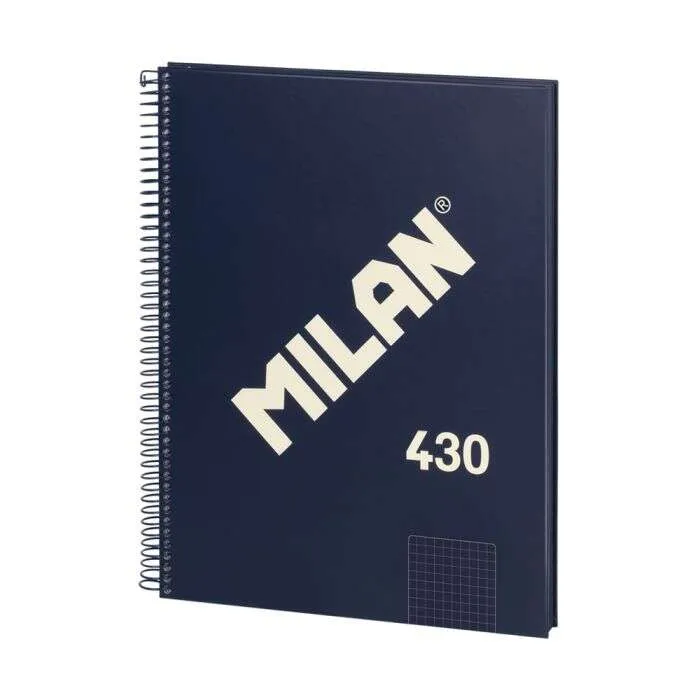 Milan Cuaderno A4 80H 95gr Cuadricula 5x5mm Tapa Dura Azul