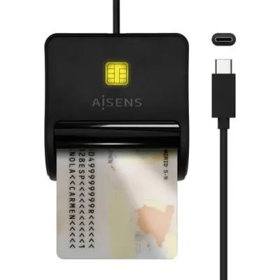 Aisens Lector De Tarjetas Inteligente DNI USB-C Negro