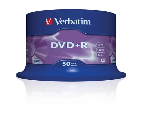 Verbatim Dvd+R, 4.7Gb, 16X, 50 Pack Spindle, Superficie Matt Silver
