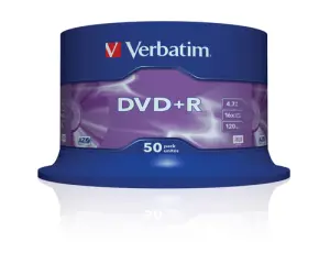 Verbatim DVD+R 4.7GB 16X 50 Pack Spindle Superficie Matt Silver