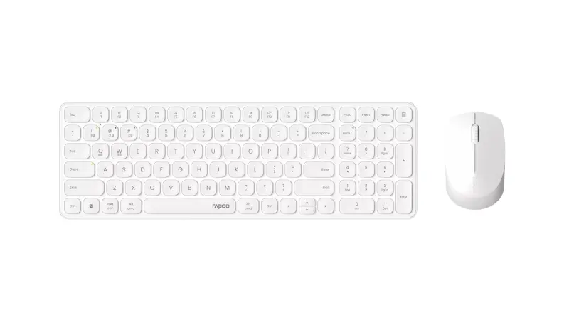 Rapoo 9310M Teclado Ultrafino y Ratón Inalámbricos Bluetooth 2.4GHz 2400 DPI Blanco