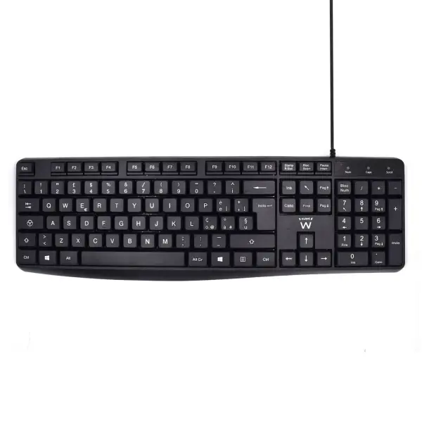 Ewent Teclado USB QWERTY IT con Cable de 1.35m y Teclas Silenciosas - Negro