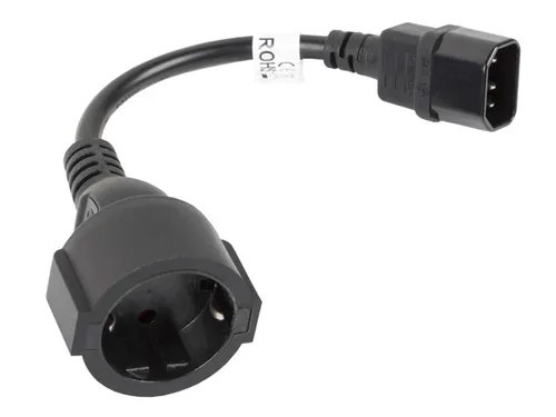 Lanberg C14 Acoplador Cable de Transmisión Negro 0,18 m