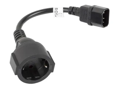 Lanberg C14 Acoplador Cable de Transmisión Negro 0,18 m