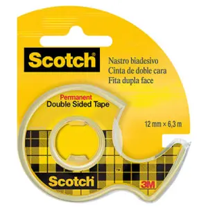 Scotch Cinta Adhesiva Doble Cara 12mm x 6.3m con Dispensador Práctico