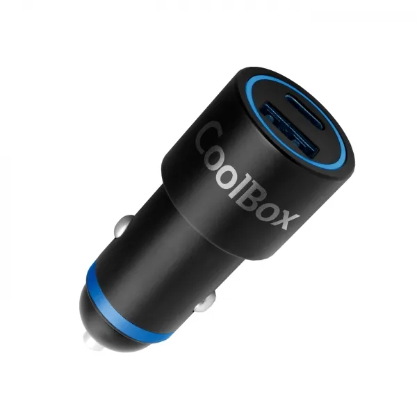 Coolbox Cargador De Coche - 48W - Qc3.0 Y Pd1.2 - Usb-A Y Usb-C - Color Negro