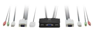 CONMUTADOR AUTOMATICO LEVEL ONE V/T/M 1a2 CPUs USB CON AUDIO CABLES INCLUIDOS