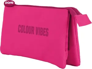 Dohe Portatodo Triple Colour Vibes - Cierre Doble con Cremallera - Rosa