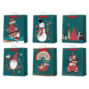 Bismark Bolsa de Papel Navidad con Impresión Foil - 6 Diseños Diferentes