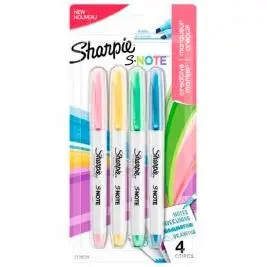 Sharpie Marcador S-Note Punta Biselada Colores Surtidos Pastel Blíster 4 Ud