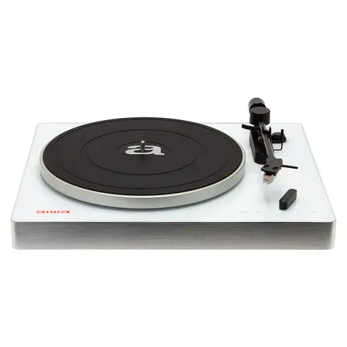 Aiwa Toca Discos Bluetooth APX-680BT Blanco, Alta Precisión BT 5.0, 27.5cm, 3 Velocidades 33/45 RPM, Lector Grabador USB/SD