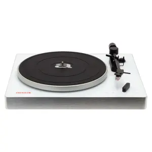 Aiwa Toca Discos Bluetooth APX-680BT Blanco, Alta Precisión BT 5.0, 27.5cm, 3 Velocidades 33/45 RPM, Lector Grabador USB/SD