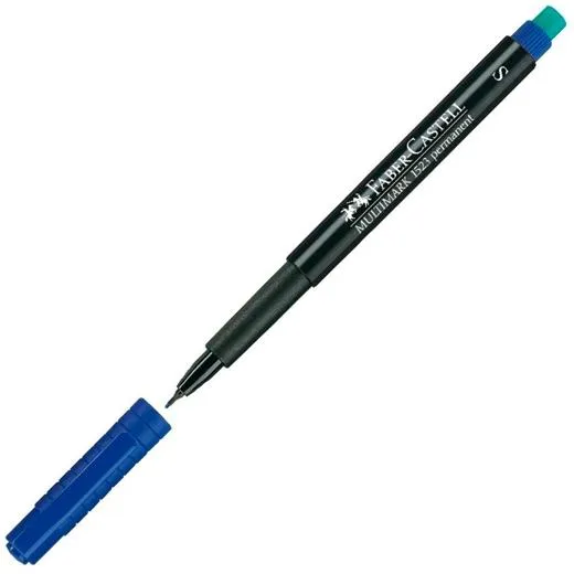Faber Castell Rotulador Permanente Multifuncional Multimark S Con Goma Integrada Azul