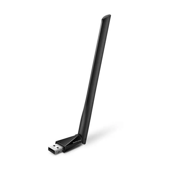 Mercusys Mu6H Adaptador Usb Wifi Doble Banda Ac650 - Hasta 200Mbps 2.4Ghz, Hasta 433Mbps 5Ghz - Usb 2.0 - Alta Ganancia - Antena 5Dbi -