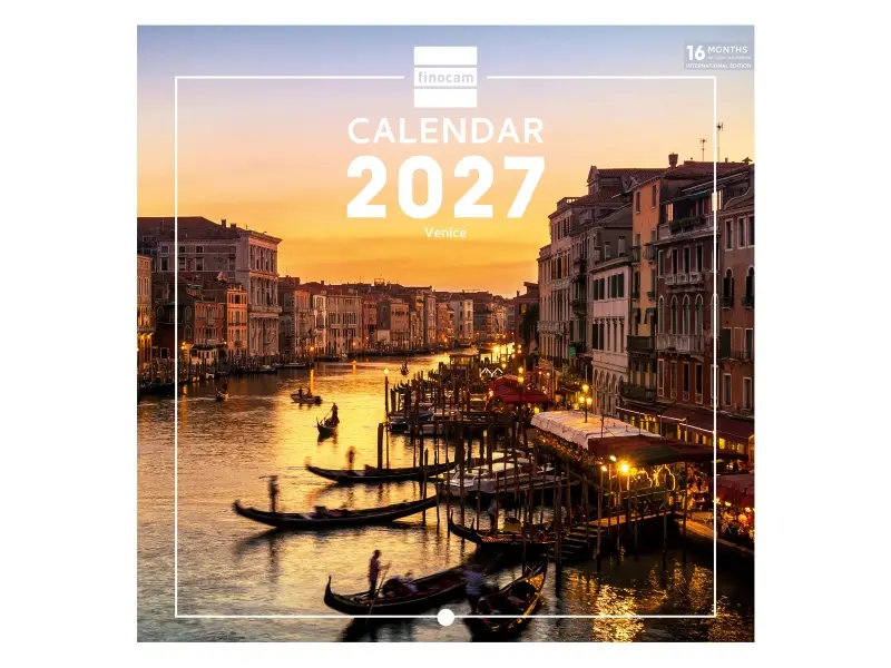 Finocam Venecia Calendario de Pared Internacional 16 Meses 180x180mm Papel 170g/m2