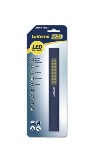 Jupiter Linterna de Trabajo Multiled 100lm con Imán IP44 Azul - Funciona con 4 Pilas AAA