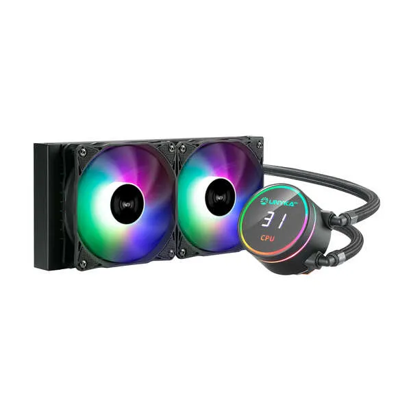 UNYKA Sistema De Refrigeración Líquida Aquastorm 240 2x120mm 1800RPM ARGB LCD Intel Y AMD