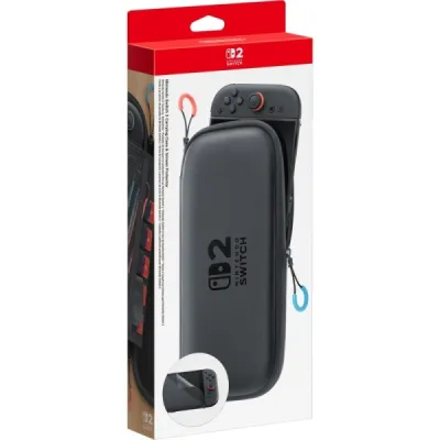 Nintendo Funda con Protector de Pantalla para Consola Switch 2 - Color Negro, 6 Tarjetas, 2 Correas Joy-Con