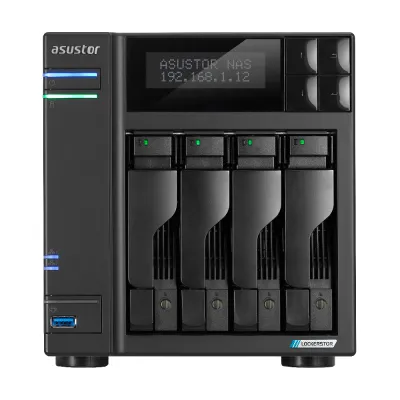 Servidor Nas Asustor Lockerstor As6704T 4 Bahias 3.5" 4 X M.2 Nvme Celeron N5105 Quad Jasper Lake 2.0Ghz 4Gb 2X2.5Gbe Pciex1 Hdmi Raid 0,1 Jbod S