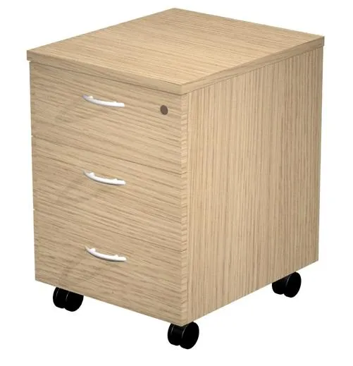 Artexport Cajonera Presto 3 Cajones C/Ruedas Guías Metálicas Cerradura Roble -Desmontado-