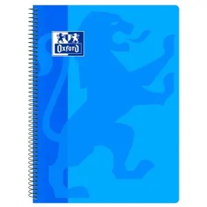 Oxford Cuaderno Espiral Folio Cuadricula 4x4mm 80 Hojas Tapa Plástica Turquesa
